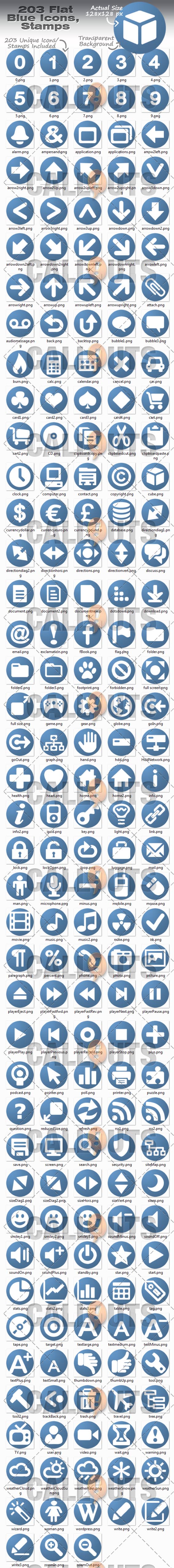 Flag Blue Icons Overview