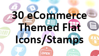 Ecommerce Themed Flat Icons/Stamps