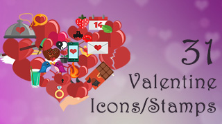 Valentine Icons/Stamps
