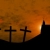 Calvary Crosses Black & Sunset HD Video Background 0150