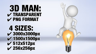 Man with Bulb 3 3D