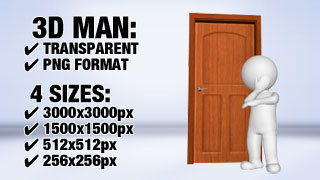 Man with Door 3D