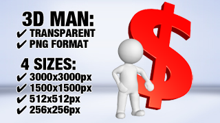 Man with Dollar Sign 1 3D