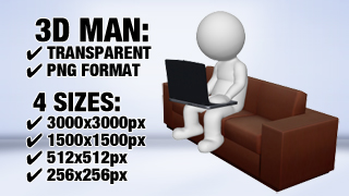 Man with Notebook 5 3D