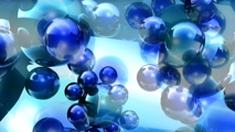 Atoms or blue metallic balls