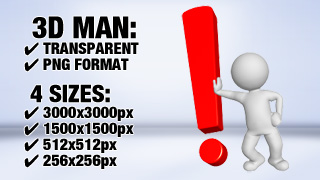 Man with Exclamation Mark 5 3D