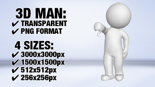 Man with Thumb Down 3D