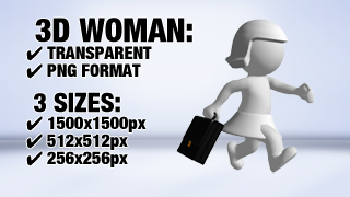 Woman Briefcase 3D