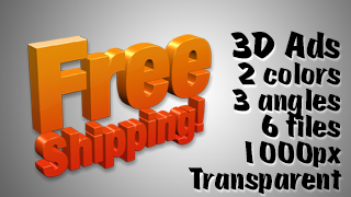 3D Advertising Graphic – Free Shipping