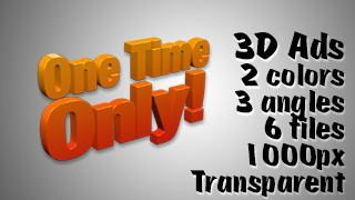3D Advertising Graphic – One Time Only