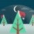 Santa Hats, Moon and Pine Trees At Nighttime HD Video Background 1177