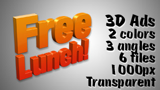 3D Advertising Graphic – Free Lunch