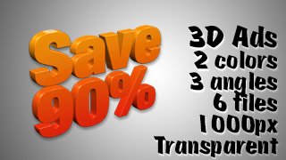 3D Advertising Graphic – Save 90 Percent