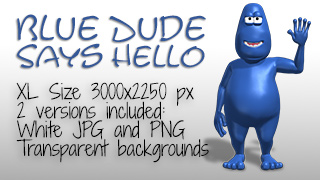 Blue Dude Waves Hello