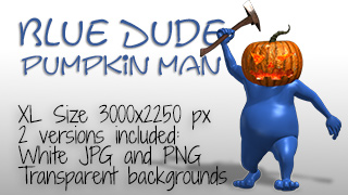 Blue Dude Pumpkin Man