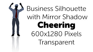 Cheering Business Silhouette Mirror Transparent