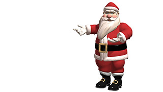 3D Santa Presents White Background