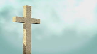 Cross on Blue Cloudy Sky Illustrated Background