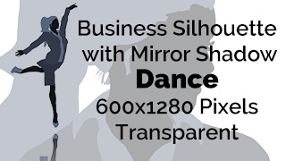 Dancing Business Woman Silhouette Mirror Transparent