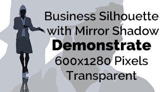 Business Woman Demonstrating Silhouette Mirror Transparent