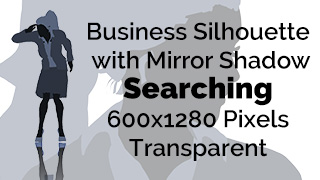 Business Woman Searching Looking Silhouette Mirror Transparent
