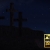 Pan Showing 3 Crosses in Starry Night
