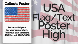 USA Flag with Text Poster Graphic High