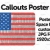 USA Flag with Text Poster Graphic Wide