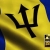 Barbados Waving Flag Close-Up