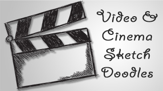 Video and Cinema Sketch Doodles Collection