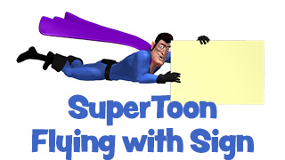 SuperToon 3D Flying with Sign