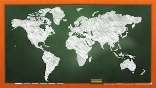 Chalkboard World Map Graphic Background