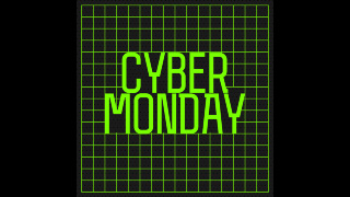 Cyber Monday Futuristic Text Sale Graphics