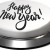 3D Render of big juicy button: Happy New Year White
