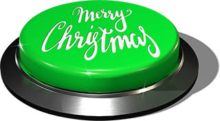 3D Render of big juicy button: Merry Christmas Green