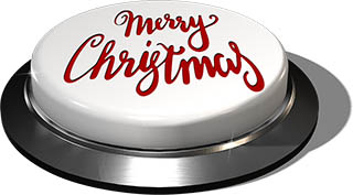 3D Render of big juicy button: Merry Christmas White