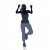 Animated Silhouette Female Dancer Full Shot Mirror Floor