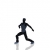 Animated Silhouette Male Dancer Long Shot Zoom Mirror Floor
