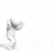 Scared Animated 3D Guy on White Background Full Shot