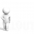Walking Decided Animated 3D Guy on White Background Full Shot