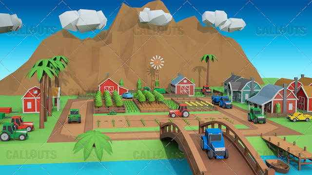 Farm Concept 03 Polygon Styled Presentation Image – Farm Overview