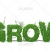 Grow Concept 3D Text Background on White