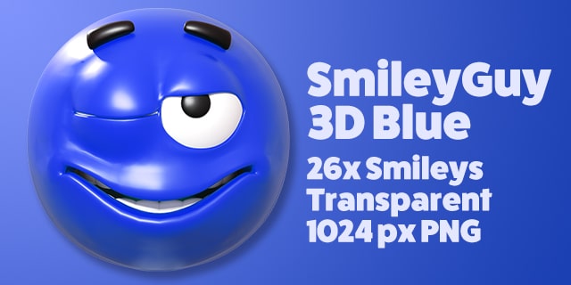 SmileyGuy Blue 3D Smileys Emoticons