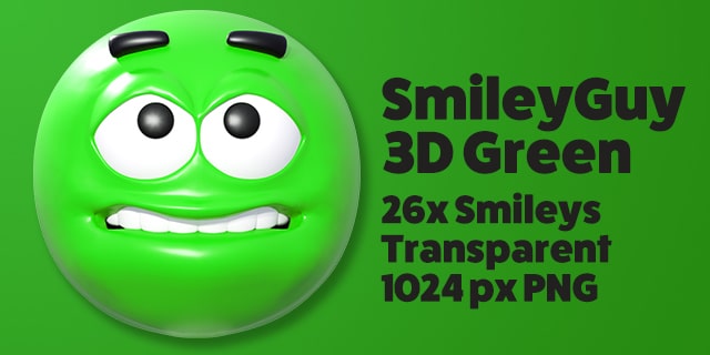 SmileyGuy Green 3D Smileys Emoticons