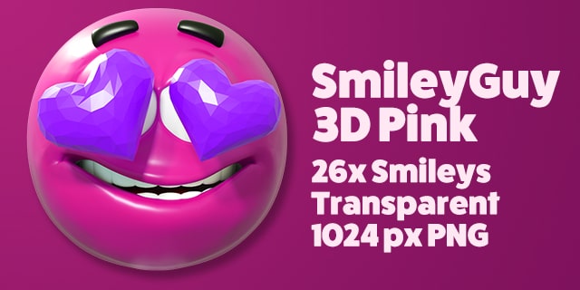 SmileyGuy Pink 3D Smileys Emoticons