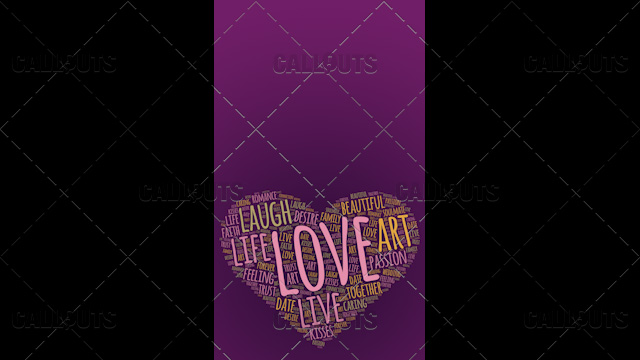 Love Wordart Poster Vertical on Purple Background