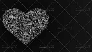 Happy Valentine’s Day Poster Horizontal on Dark Background