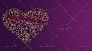 Happy Valentine’s Day Poster Horizontal on Purple Background