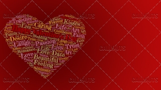 Happy Valentine’s Day Poster Horizontal on Red Background