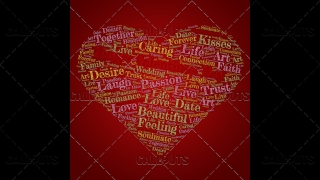 Happy Valentine’s Day Poster Square on Red Background